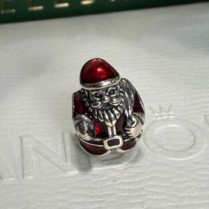 Pandora Festive Santa Claus In Translucent Red Charm